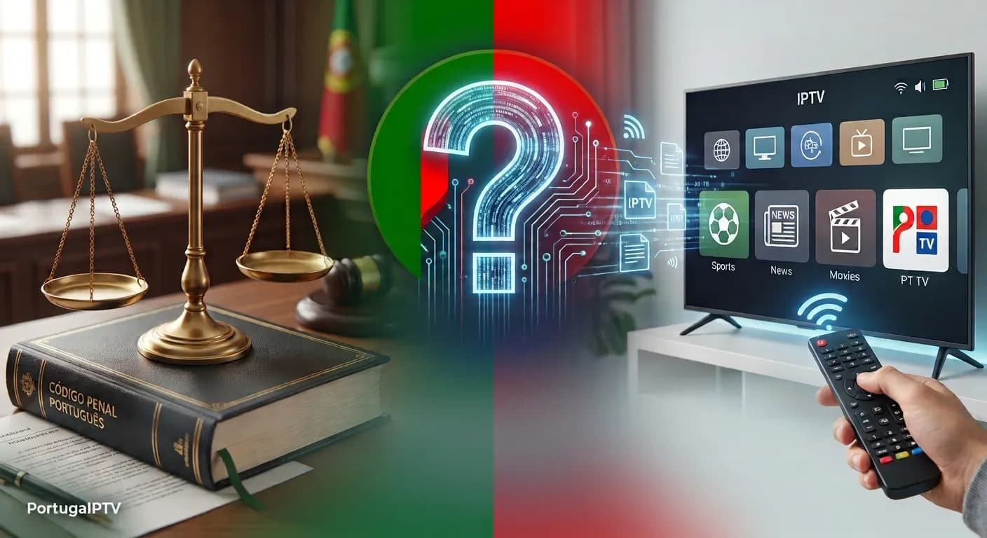 Balança da justiça, Código Penal Português e interface IPTV numa Smart TV