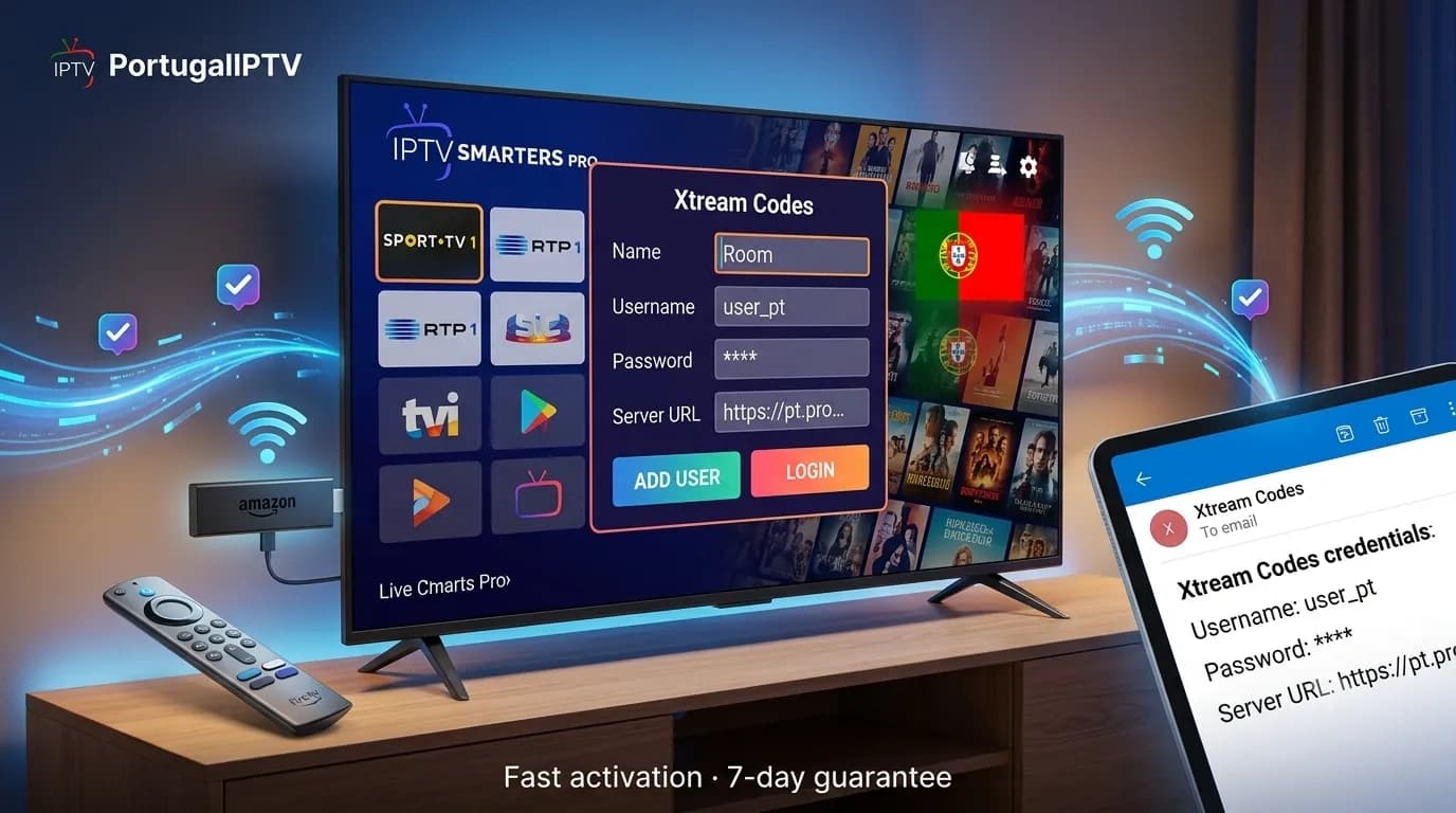 IPTV Smarters Pro Portugal — login Xtream e erros IPTV Smarters Pro com login Xtream numa Smart TV e Fire Stick